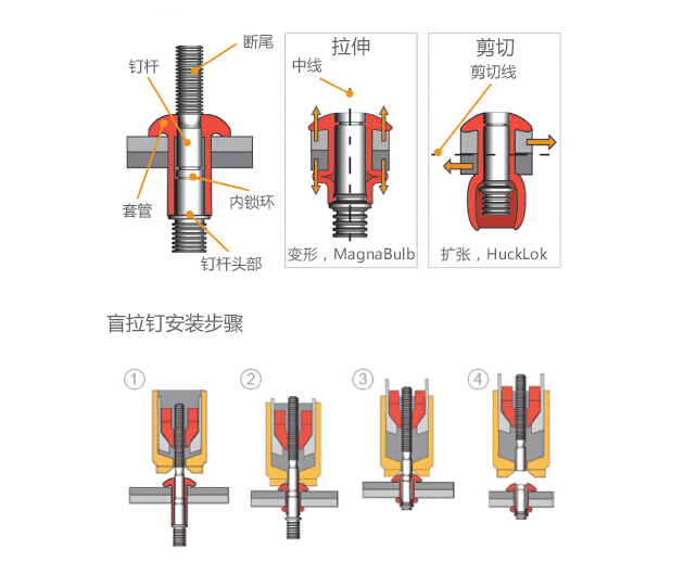 鉚釘槍拉鉚盲鉚釘（dìng）使用圖解（jiě）