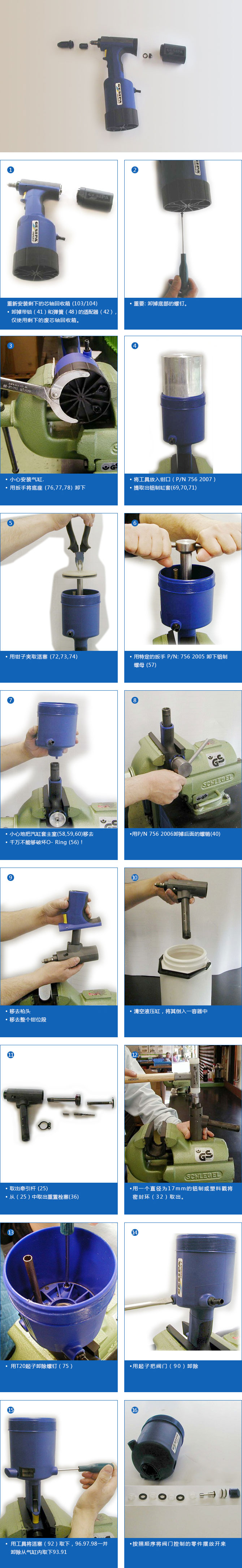 TAURUS係列德國GESIPA氣動鉚釘槍維修保養（yǎng）指南