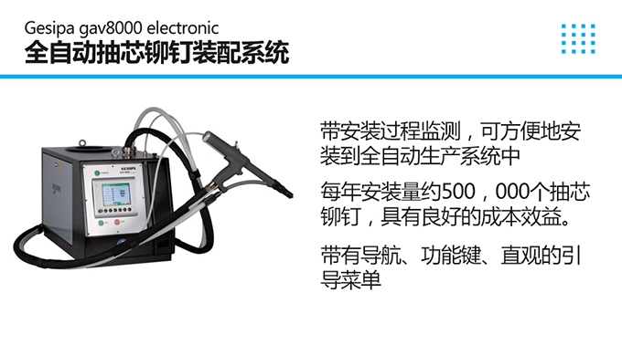 GAV8000 Electronic Gesipa全自動電動鉚接係統